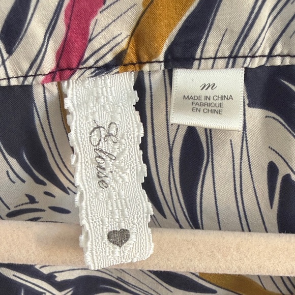 Eloise Silk Feather Print Robe - Picture 2 of 6